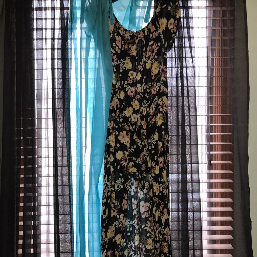 Francesca’s Floral Maxi Dress with Romper Shorts